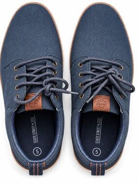 State Street Men’s Navy Blue Casual Lace-Up Shoes Size 5